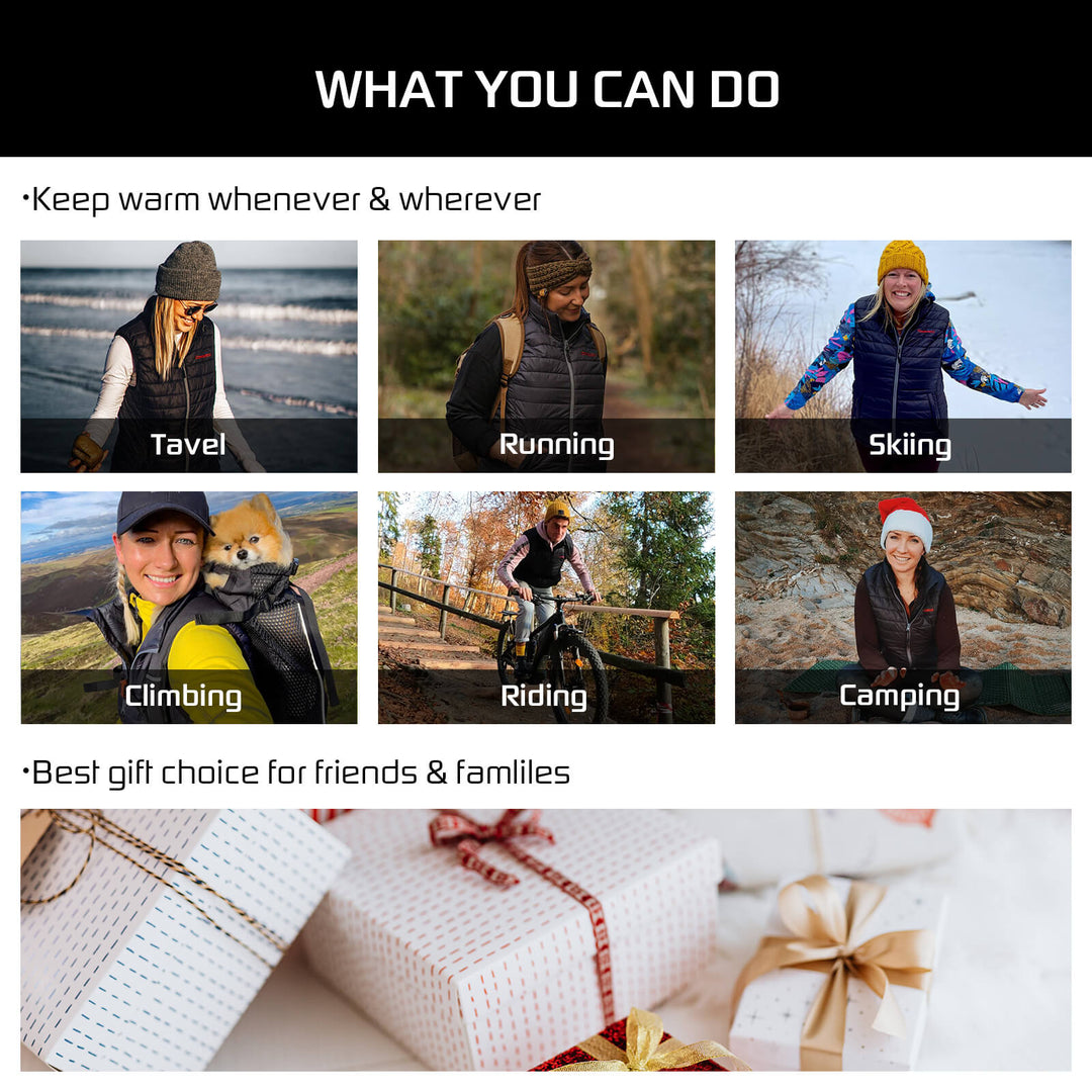 COMV206- Women's Heated Vest Lightweight Slim Fit-Black