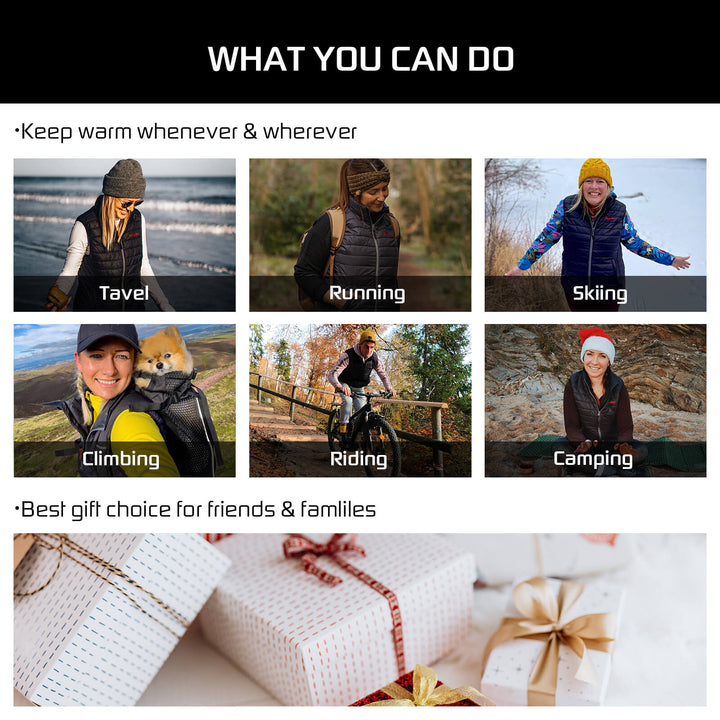 COMV206- Women's Heated Vest Lightweight Slim Fit-Black