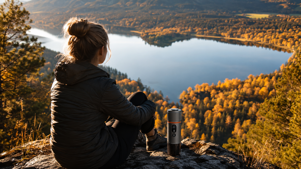 Kaffeegenuss überall CONQUECO – Die leichte und kompakte Espressomaschine für Reisende