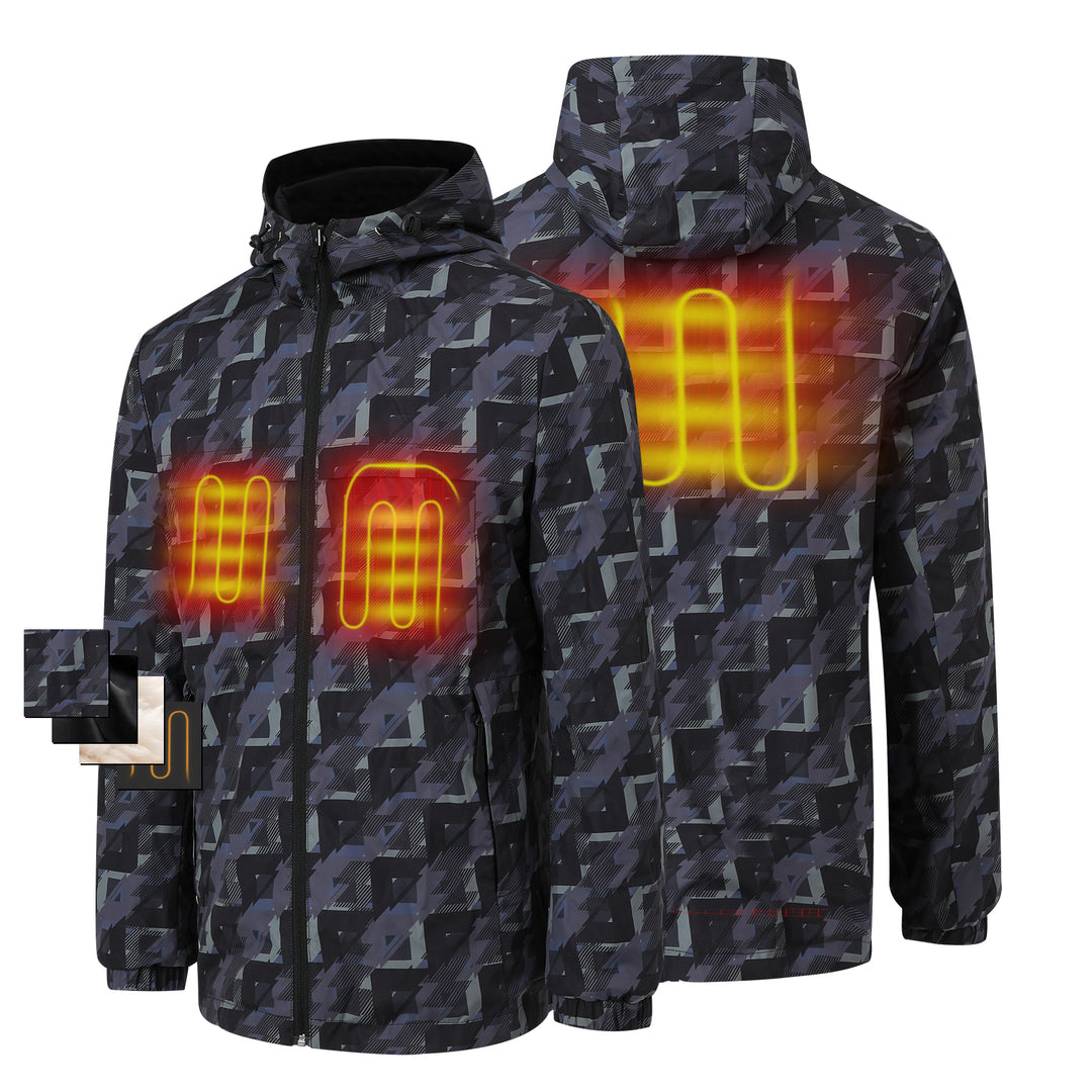 265- Men's Heated Jacket- Nylon Material with Heating Zones at Collar, Chest & Back