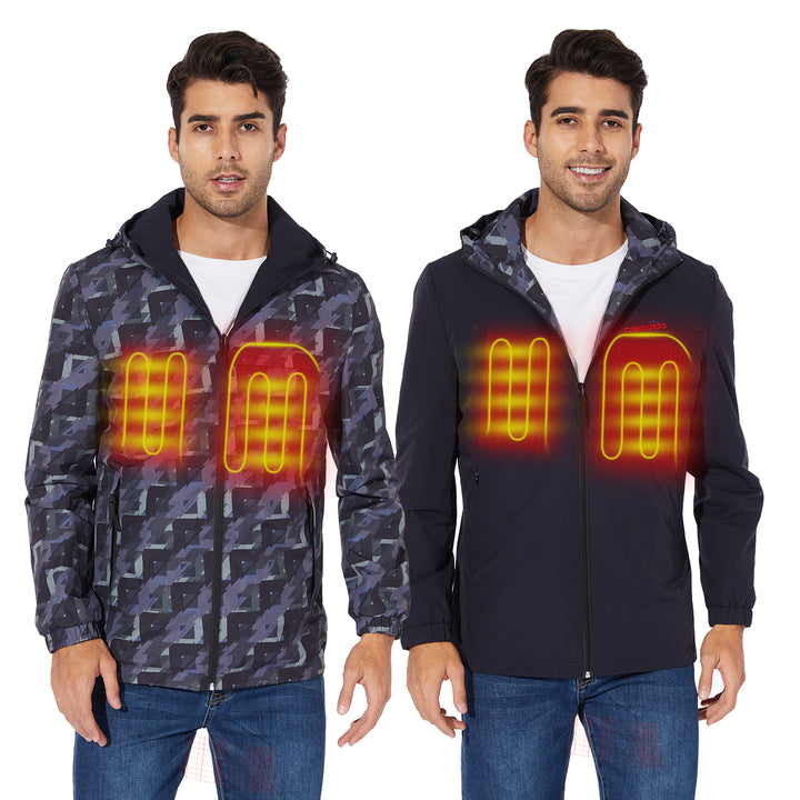 265- Men's Heated Jacket- Nylon Material with Heating Zones at Collar, Chest & Back