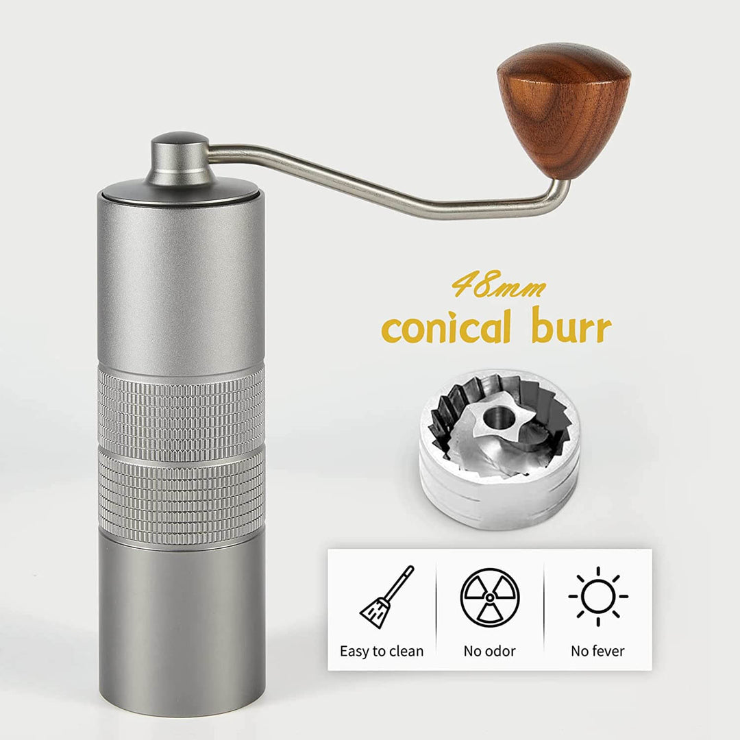 Portable Manual Coffee Grinder Machine-Small Grinders(Grey)