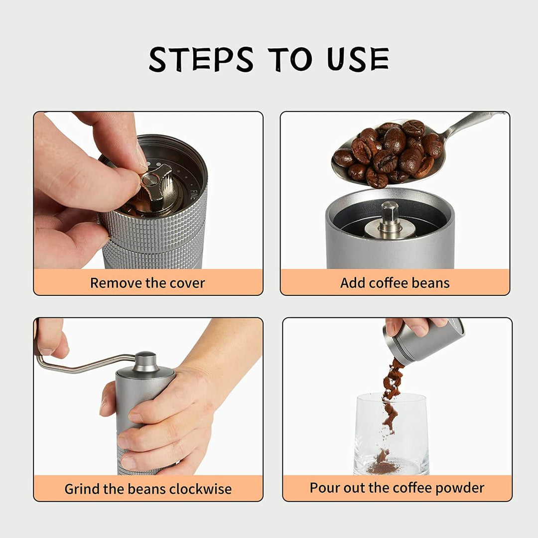 Portable Manual Coffee Grinder Machine-Small Grinders(Grey)