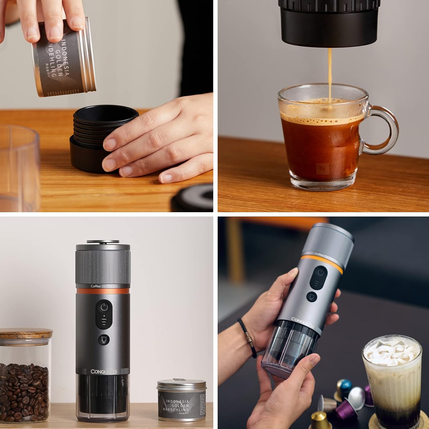 【新品未使用】 CONQUECO ポータブルエスプレッソマシーン Amazon.com: CONQUECO Portable Espresso Coffee Machine: 12V