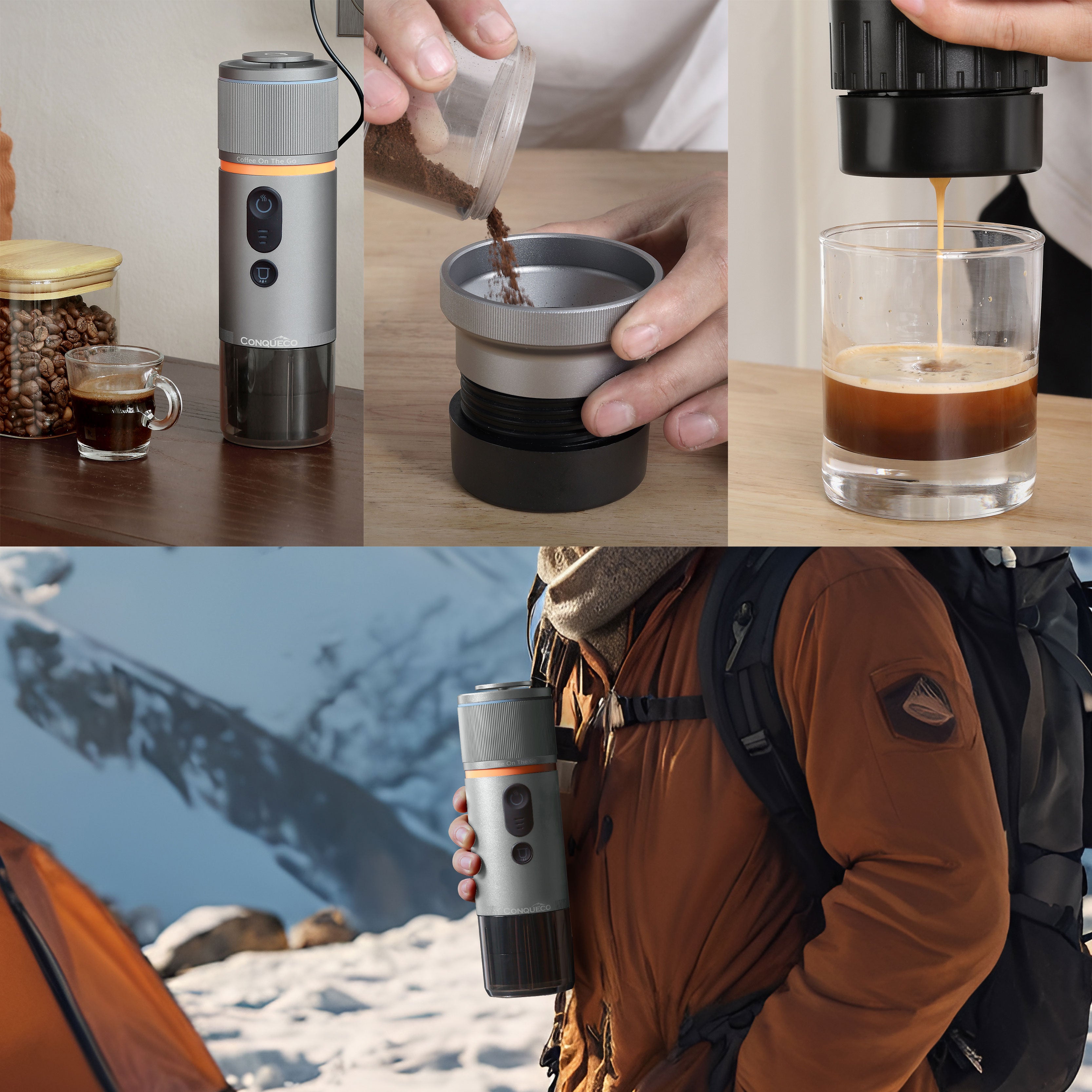 【新品未使用】 CONQUECO ポータブルエスプレッソマシーン Amazon.com: CONQUECO Portable Espresso Coffee Machine: 12V