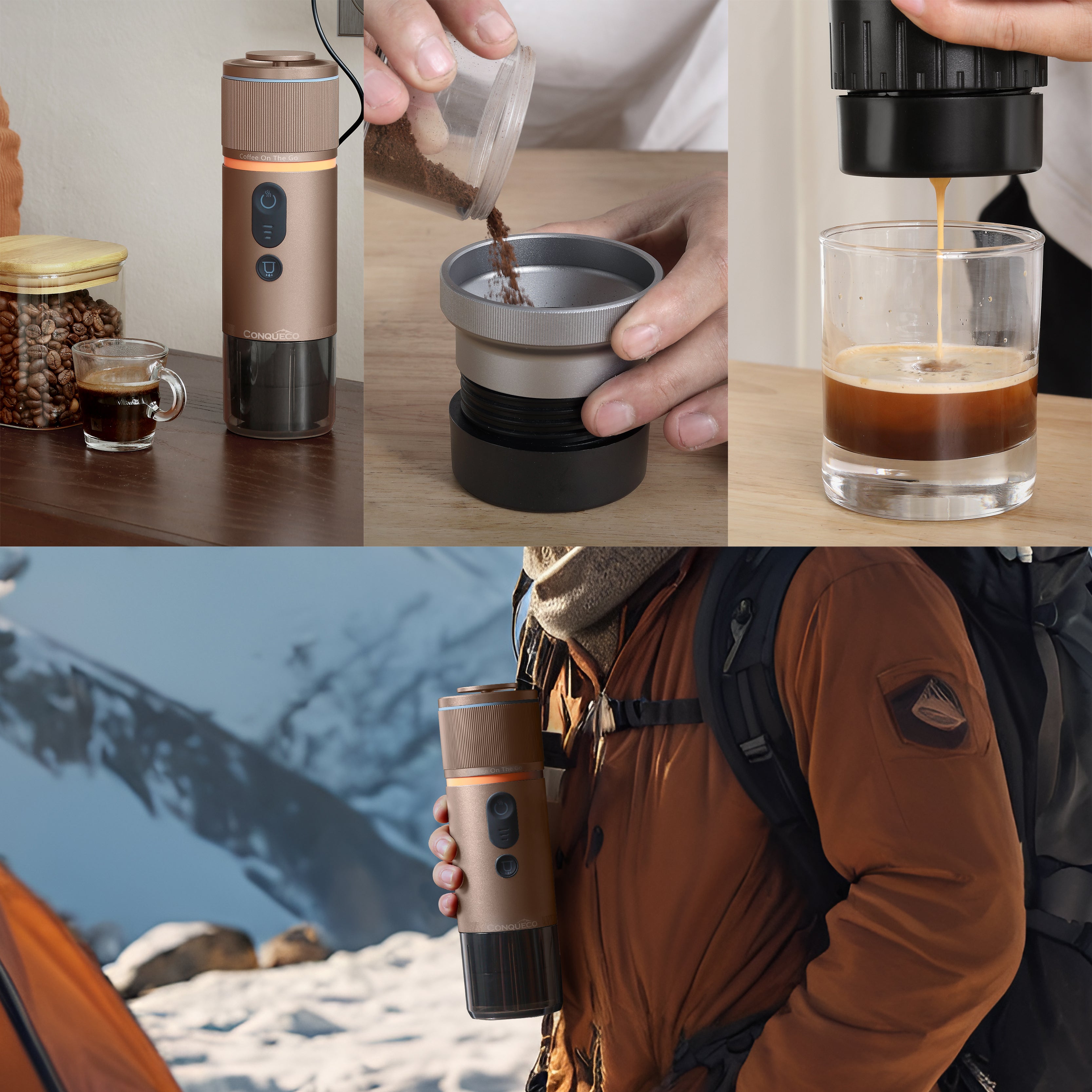 portable espresso maker travel – 12v Coffee Machine – CONQUECO