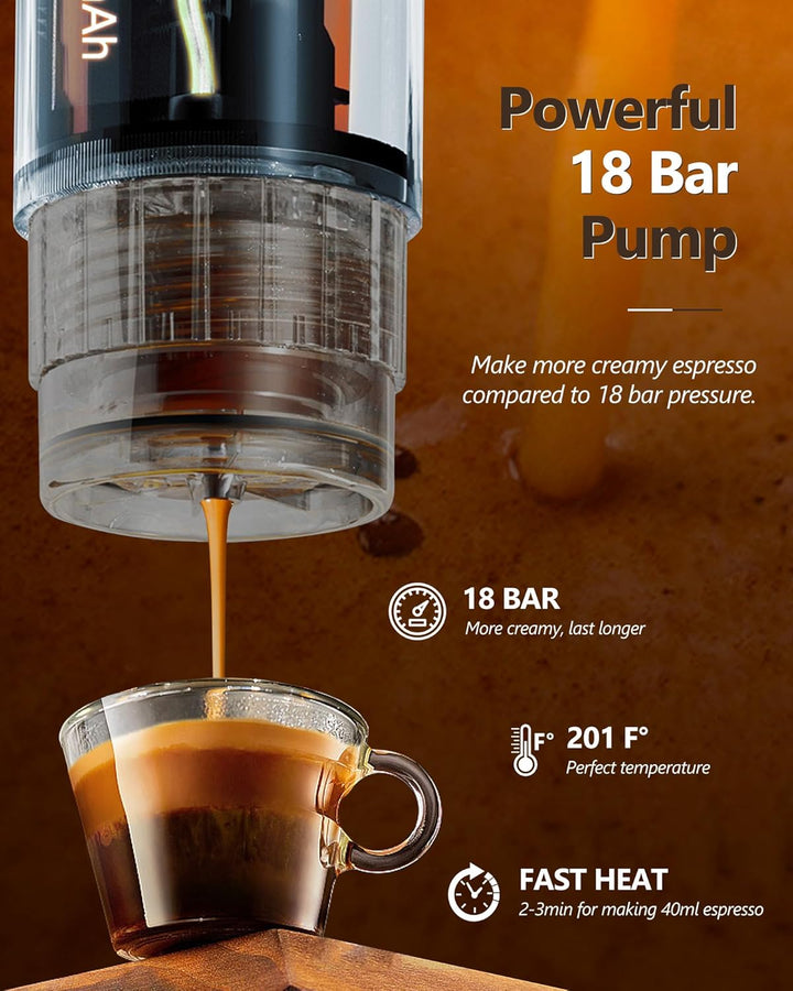 Portable Coffee Maker Kit - With Ground Coffee & NS Capsule