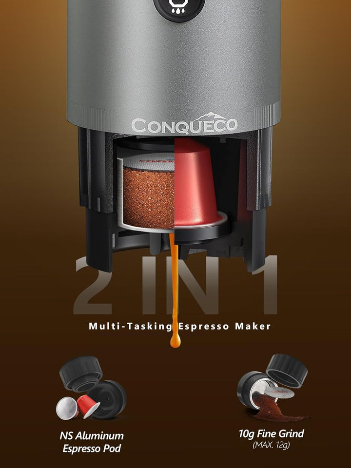Portable Coffee Maker Kit - With Ground Coffee & NS Capsule