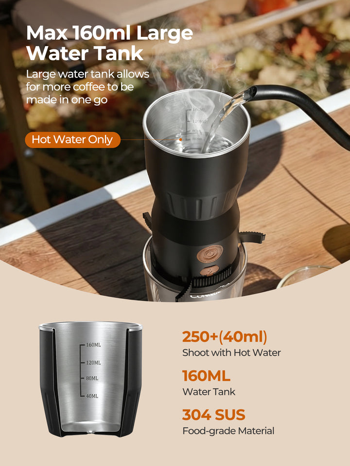 Portable Handheld Electric Espresso Maker for Capsule & Ground Coffee- PCM030 Black