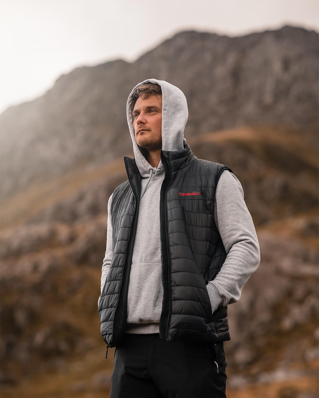 Conqueco men heated vest in winter