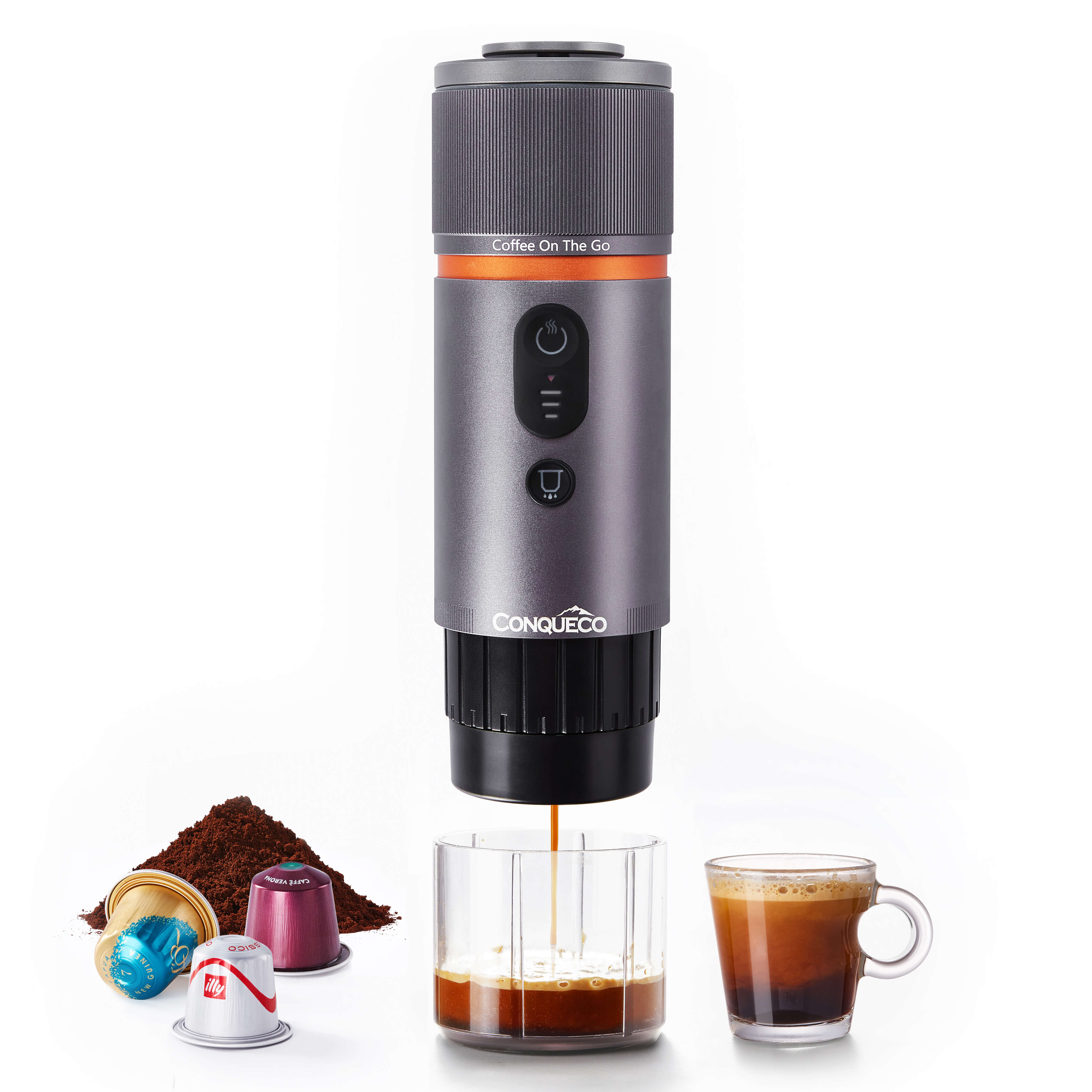【新品未使用】 CONQUECO ポータブルエスプレッソマシーン Conqueco 12v Portable espresso Machine Travel - Silver