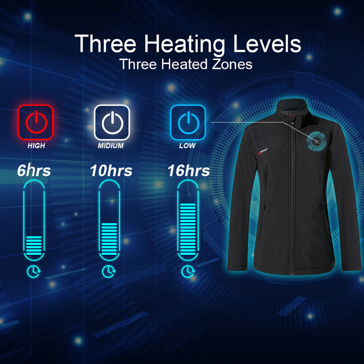 Giacca riscaldante da donna Cappotto riscaldante-Nero
