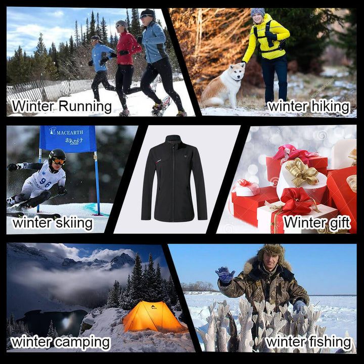 Giacca riscaldante da donna Cappotto riscaldante-Nero