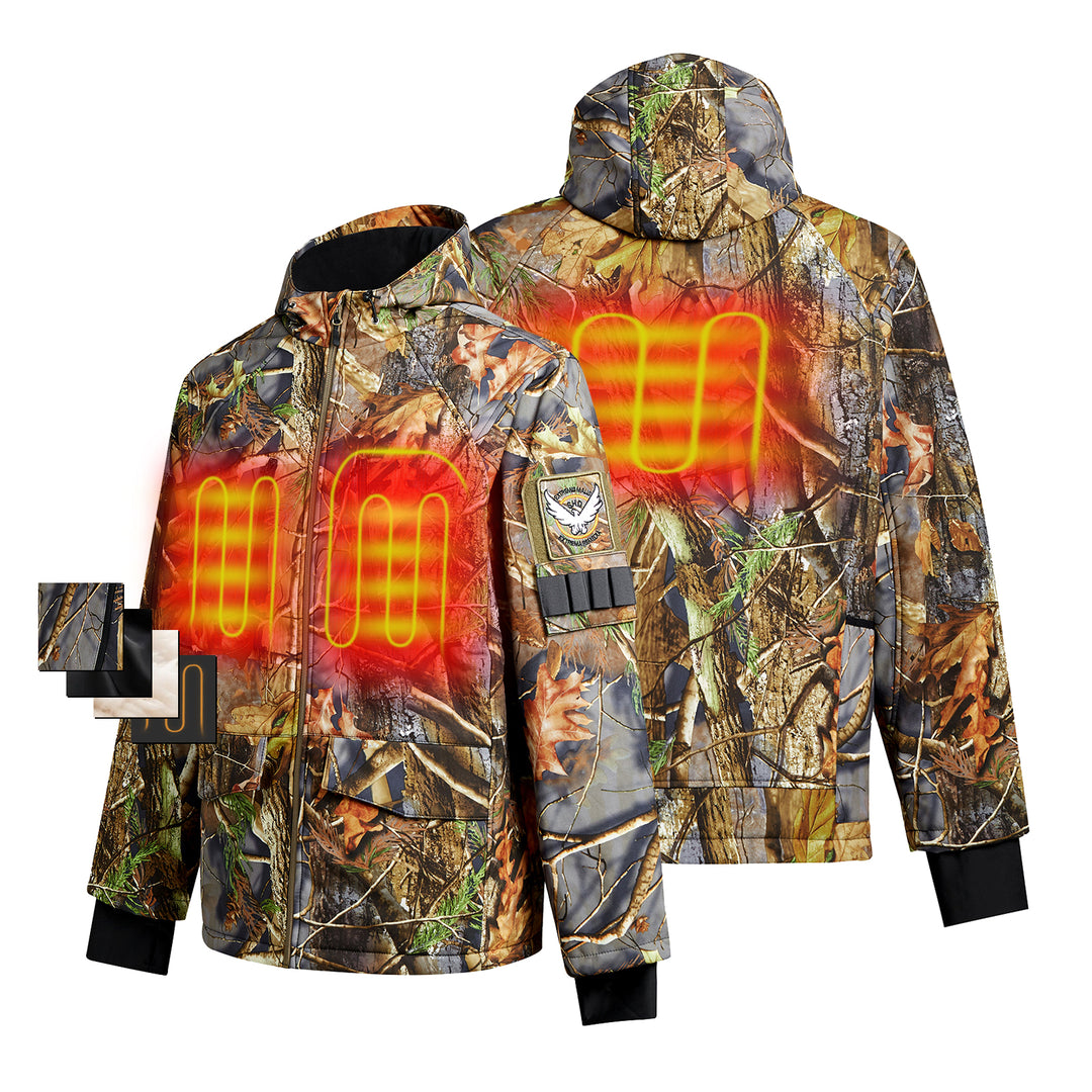 Veste de chasse chauffante camouflage pour homme