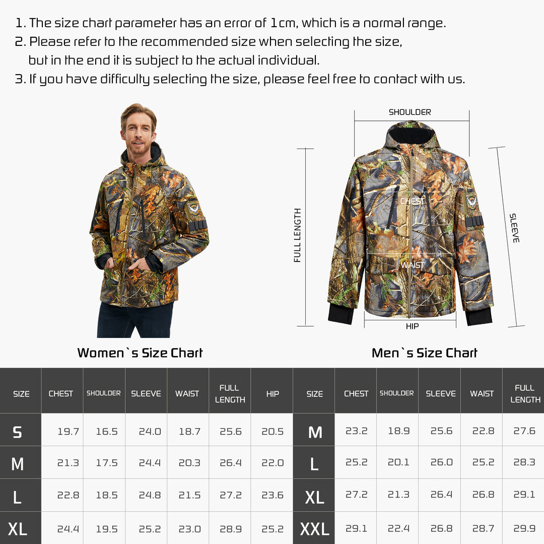 Veste de chasse chauffante camouflage pour homme