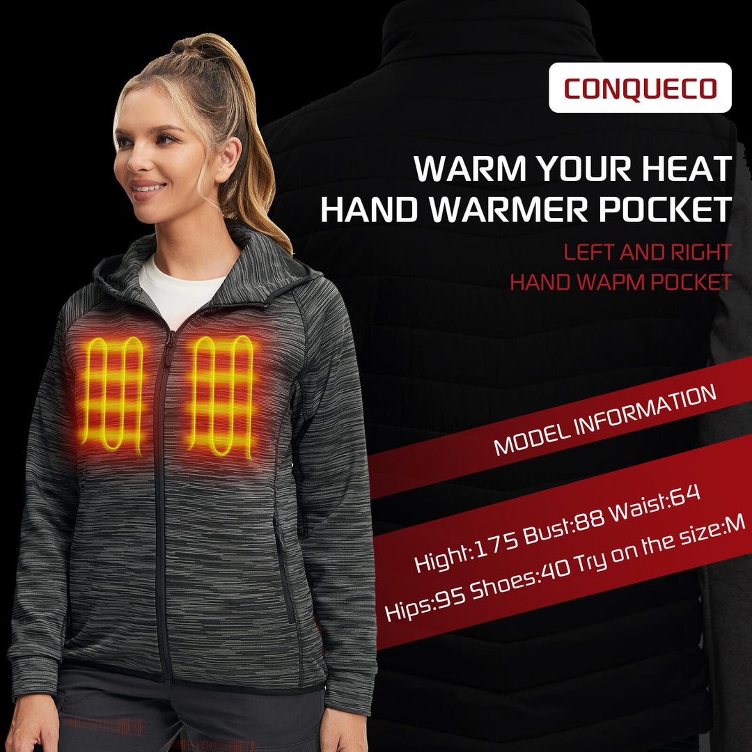 conqueco women heated jacket