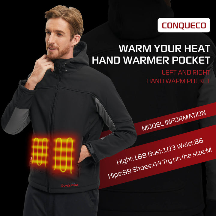 conqueco men heated jacket