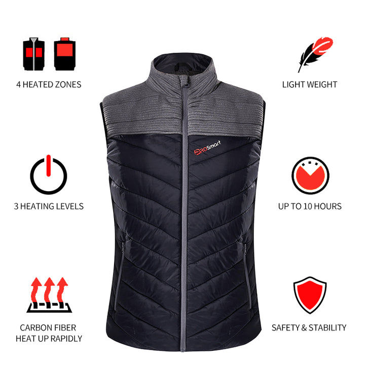 Men's Heated Vest Lightweight Slim Fit-Gray