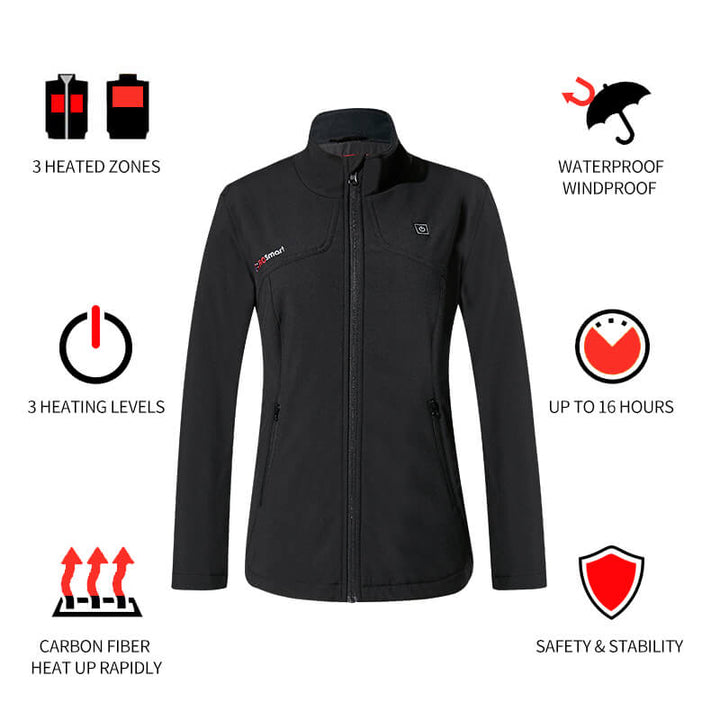 Giacca riscaldante da donna Cappotto riscaldante-Nero