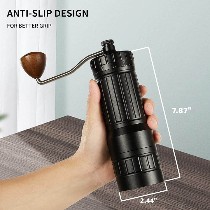 Manual Coffee Grinder Burr-Portable Stainless Steel Hand Bean Griding Machine(Max 40g)